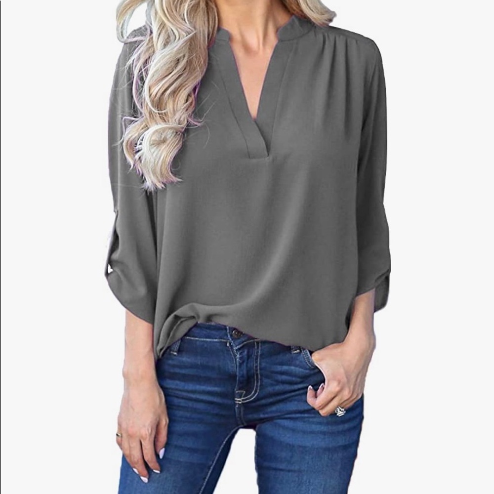 Grey chiffon blouse